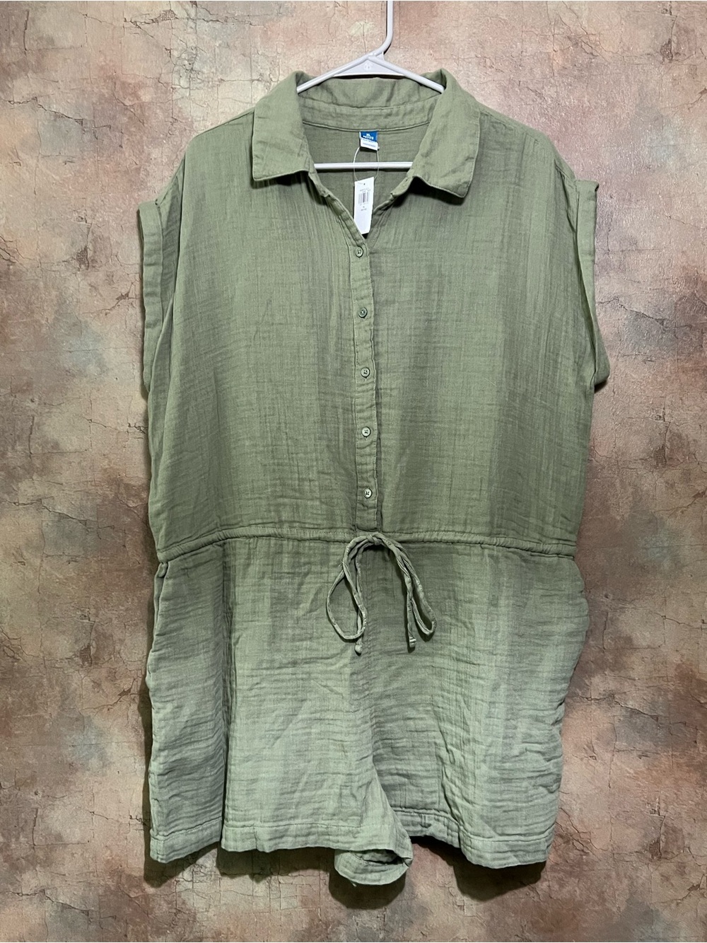 Old Navy Olive Green Button-Front Romper